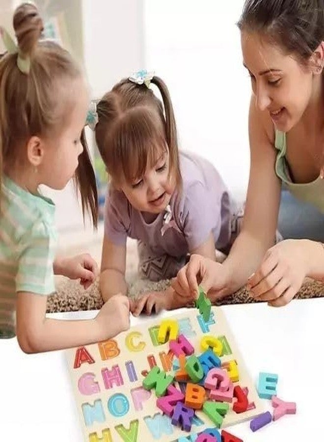 حروف أبجدية خشبية من كريزي باي (أحرف كبيرة ABCD + 1234 أرقام) ألعاب ألغاز للأطفال (متعددة الألوان) - Image 5